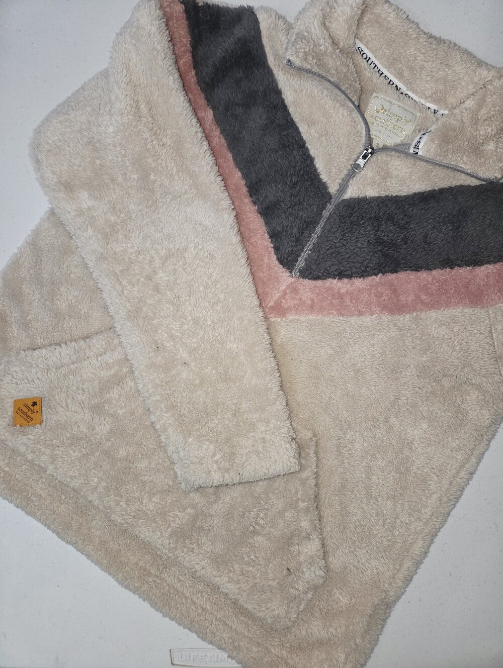 Simply Southern chevron-patterned quarter zip